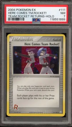 Pokemon Here Comes Team Rocket! EX Team Rocket Returns Holo Rare #111 PSA 7 - Image 1