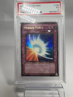 Yugioh Metal Raiders MRD-138 Mirror Force Ultra Rare Faded Wavy Print PSA 5 - Image 4