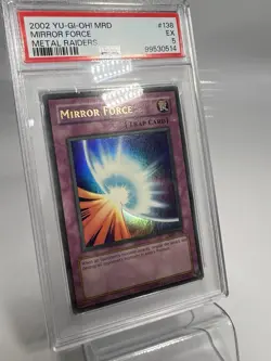 Yugioh Metal Raiders MRD-138 Mirror Force Ultra Rare Faded Wavy Print PSA 5 - Image 5