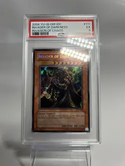 Yugioh Invader Of Darkness IOC-111 PSA 5 Secret - HOLO BLEED FOIL ERROR - Image 5