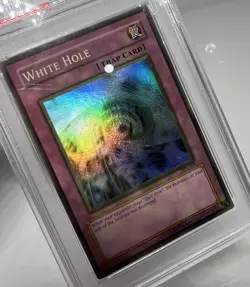 Heavily Faded White Hole TP1-005 Super Rare English Yugioh PSA Near Mint 8 - Image 1