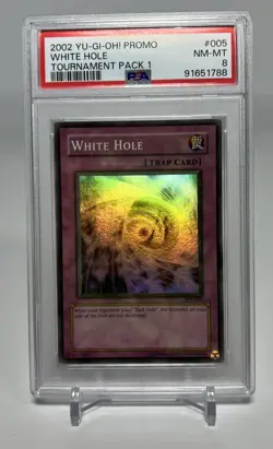 Heavily Faded White Hole TP1-005 Super Rare English Yugioh PSA Near Mint 8 - Image 2
