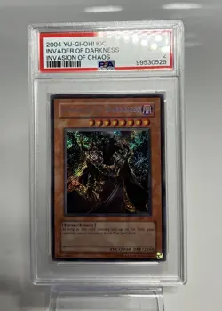 Yugioh Invader Of Darkness IOC-111 PSA 2 Secret - HOLO BLEED FOIL ERROR - Image 1