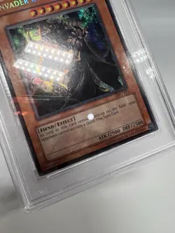 Yugioh Invader Of Darkness IOC-111 PSA 2 Secret - HOLO BLEED FOIL ERROR - Image 2