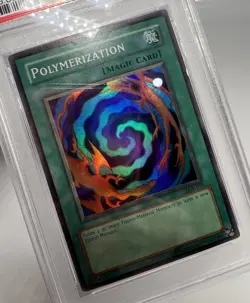 Yugioh PSA 8 2002 Polymerization LOB-059 Super Rare Unlimited OG Medium Faded - Image 2