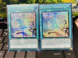 X2 Yugioh Dragonic Diagram MP25-EN139 Prismatic Secret Rare 1st Ed Near Mint - Image 1
