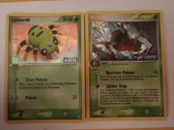 Pokemon Cards Unseen Forces Spinarak 75/115 & Ariados 2/115 Reverse Holo Stamped - Image 1