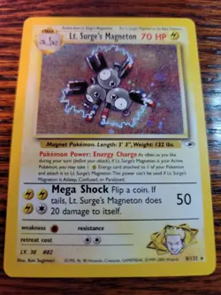 Lt. Surge's Magneton - Holo Rare 8/132 - Vintage Gym Heroes WotC Pokemon Card - Image 1