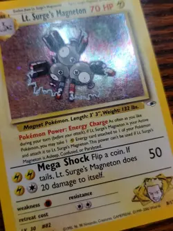 Lt. Surge's Magneton - Holo Rare 8/132 - Vintage Gym Heroes WotC Pokemon Card - Image 2