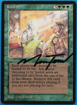 Rebirth Legends NM Green Rare SIGNED MAGIC GATHERING CARD (ID# 504958) ABUGames - Image 1