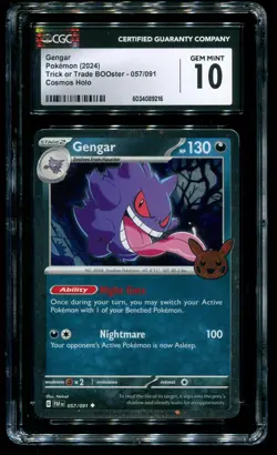 CGC 10 Gengar Cosmos Holo Trick Or Trade 2024 Pokemon Card #057 - Image 1
