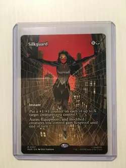 MTG Silkguard FULL ART NM/M MTG Spiderman Magic Card Marvel - Image 3