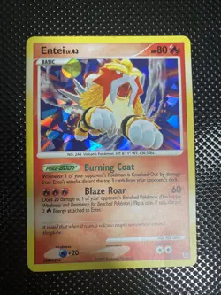 Entei 4/132 Secret Wonders Cracked Ice Holo Rare Pokemon Card - Image 1