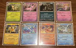 POKEMON TCG Full Set Of 8 Prismatic Evolutions EEVEELUTIONS Cosmos Holo Cards - Image 1