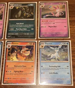 POKEMON TCG Full Set Of 8 Prismatic Evolutions EEVEELUTIONS Cosmos Holo Cards - Image 4