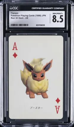 1998 POKEMON PLAYING CARDS RED 3D DECK - ACE OF DIAMONDS - JPN FLAREON CGC 8.5 - Image 1