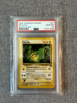 POKEMON CARD PIKACHU BLACK STAR PROMO #27 GRADED PSA 10 GEM MINT VINTAGE WOTC - Image 1