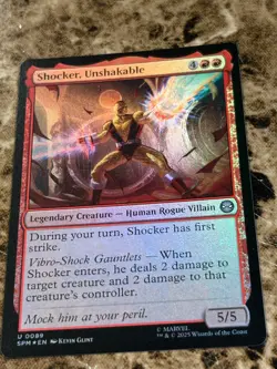 SHOCKER, UNSHAKABLE Magic MTG Spiderman Foil - Image 1