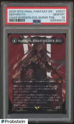 2025 MTG Final Fantasy EN Borderless Surge Foil #0527 Sephiroth PSA 10 GEM MINT - Image 1