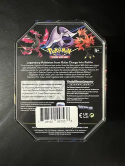 Pokemon TCG Crown Zenith Tin Galarian Moltres Four Packs New Factory Sealed - Image 2