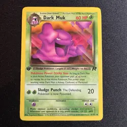 Dark Muk 41/82 Uncommon- 1st Edition Team Rocket Vintage Pokemon Card WOTC - Image 1