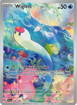 Wiglett (206/198) Illustration Rare SVI EN: Scarlett & Violet Base NM Pokemon - Image 1