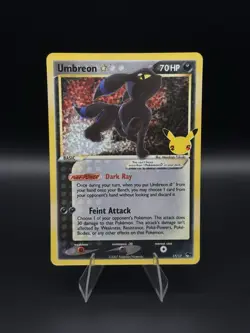 Pokemon Umbreon Gold Star 17/17 NM Super Clean 25th Anniversary Celebrations - Image 1