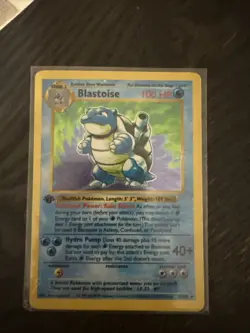 Pokemon Blastoise Holo Rare Shadowless Base Set 2/102 - Image 1