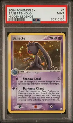 PSA 9 Banette Holo Bubbles 1/101 Holo Ex Hidden Legends - Pokemon - Image 1