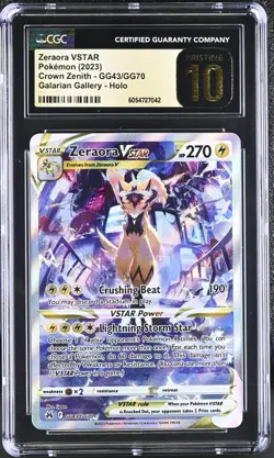 Pokemon Zeraora VSTAR GG43 Ultra Rare Crown Zenith - CGC 10 PRISTINE - Image 1