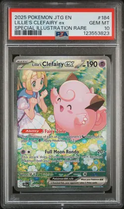 2025 POKEMON JTG EN-JOURNEY TOGETHER #184 LILLIE'S CLEFAIRY EX PSA 10 - Image 1