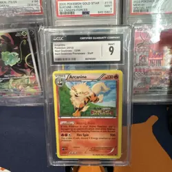 Pokemon Arcanine Next Destinies STAFF Prerelease Holo Rare Promo #12 CGC 9 Mint - Image 1
