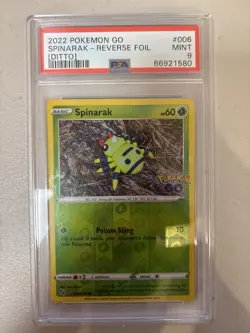 Spinarak-Rev. Foil 2022 Pokemon Go #006 [Ditto] PSA 9 - Image 1