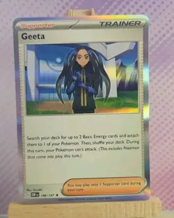Pokemon TCG: Geeta (Holo) 188/197 - Obsidian Flames - NM Condition - Image 1