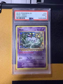 Pokemon TCG Mew 53 Holo Rare XY Evolutions 2016 PSA Mint 9 - Image 1