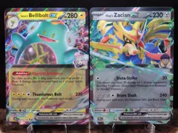 Bellibolt ex 053/159 & Zacian ex 111/053 Journey Together Holo Pokemon Cards - Image 1