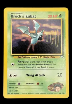 Pokemon TCG Brock's Zubat Gym Heroes 24/132 Unlimited Non Holo Rare Card - Image 1