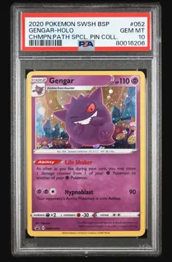 2020 Pokemon Gengar Holo Card Champions Path PSA 10 Graded Gem Mint Swsh052 - Image 3