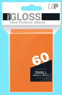 60 Ultra Pro Orange Gloss Deck Protectors Small Game Card Sleeves - Image 1