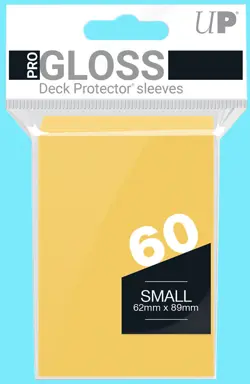 60 Ultra Pro YELLOW GLOSS DECK PROTECTORS Small Card Sleeves Japanese tcg gaming - Image 1