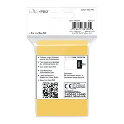 60 Ultra Pro YELLOW GLOSS DECK PROTECTORS Small Card Sleeves Japanese tcg gaming - Image 2