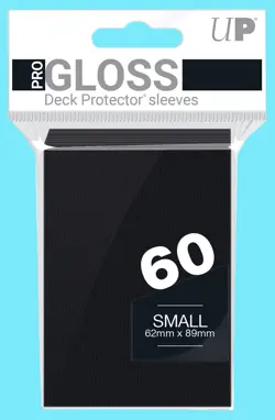 60 Ultra Pro GLOSS BLACK SMALL Card Sleeves Deck Protectors game yugioh tcg ccg - Image 1