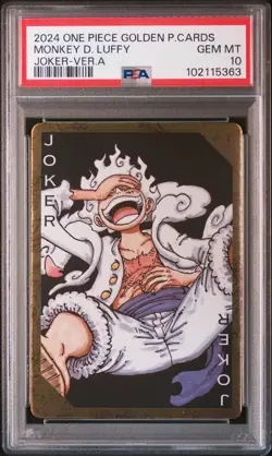 2024 ONE PIECE GOLDEN PLAYING CARDS THE STRAW HAT CREW MONKEY D. LUFFY PSA 10 - Image 1