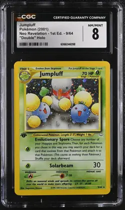 CGC 8 Jumpluff Neo Revelation 1st Edition 9/64 Double Holo Pokemon Card - Image 1