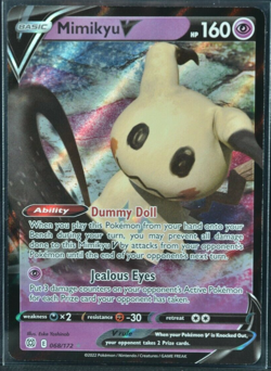 Mimikyu V 068/172 Brilliant Stars 2022 Ultra Rare Holofoil Pokemon TCG Card - NM - Image 1