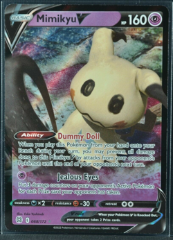 Mimikyu V 068/172 Brilliant Stars 2022 Ultra Rare Holofoil Pokemon TCG Card - NM - Image 2