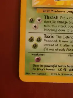 Unlimited Nidoran Male, Nidorino, and Holographic Nidoking Pokemon Cards 1999 - Image 5