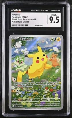 CGC MINT+ 9.5 Pikachu 088 Sv: Scarlet & Violet Promo Cards Holo - Image 1