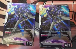 2x McGillis' Schwalbe Graze Gundam Iron Bloom ST05-007 LR Gundam Card Game - Image 1