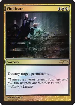 MTG Vindicate - Foil 2013 DCI Judge Promo, Light Play, English Promo: Judge Rewa - Image 1